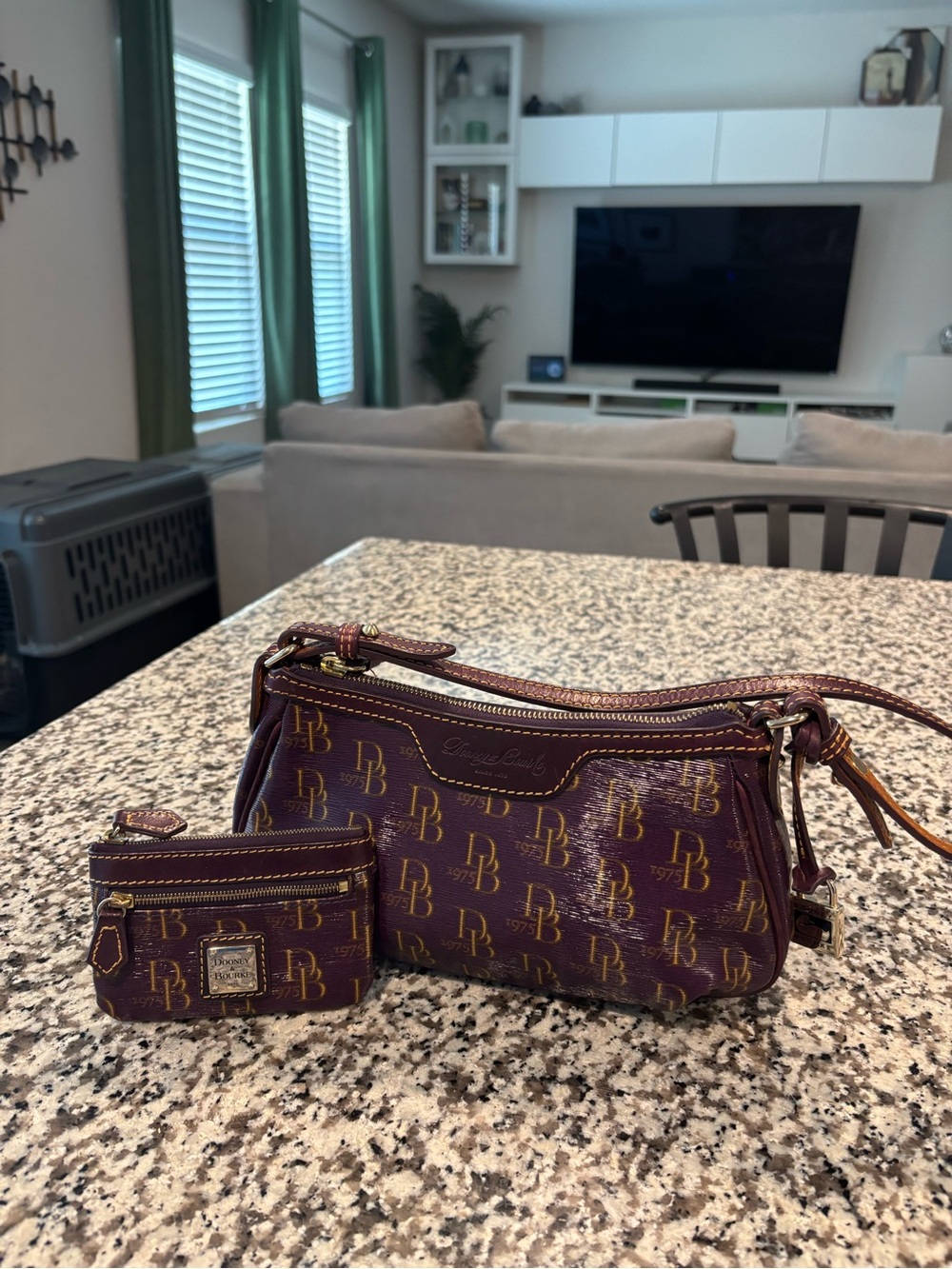 Dooney & Bourke Signature 1975 Monogram Hobo/Shoulder Bag Set